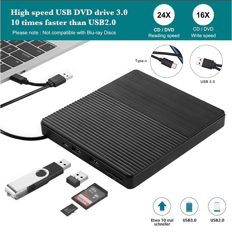 USB 3.0 External Optical Drive Portable External Type-C