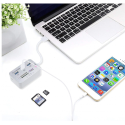 USB HUB 3.0 Multi Splitter + קורא כרטיסים