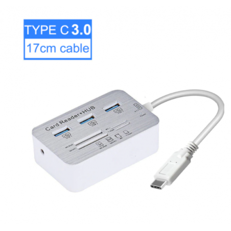 TYPE C Multi Splitter + קורא כרטיסים